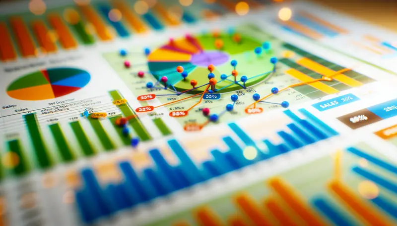 Photo of a sales chart with data analysis insights